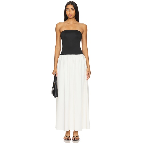 All the ways Vega Maxi Dress in Black & White Black & White Strapless Maxi Dress - Picture 1 of 3